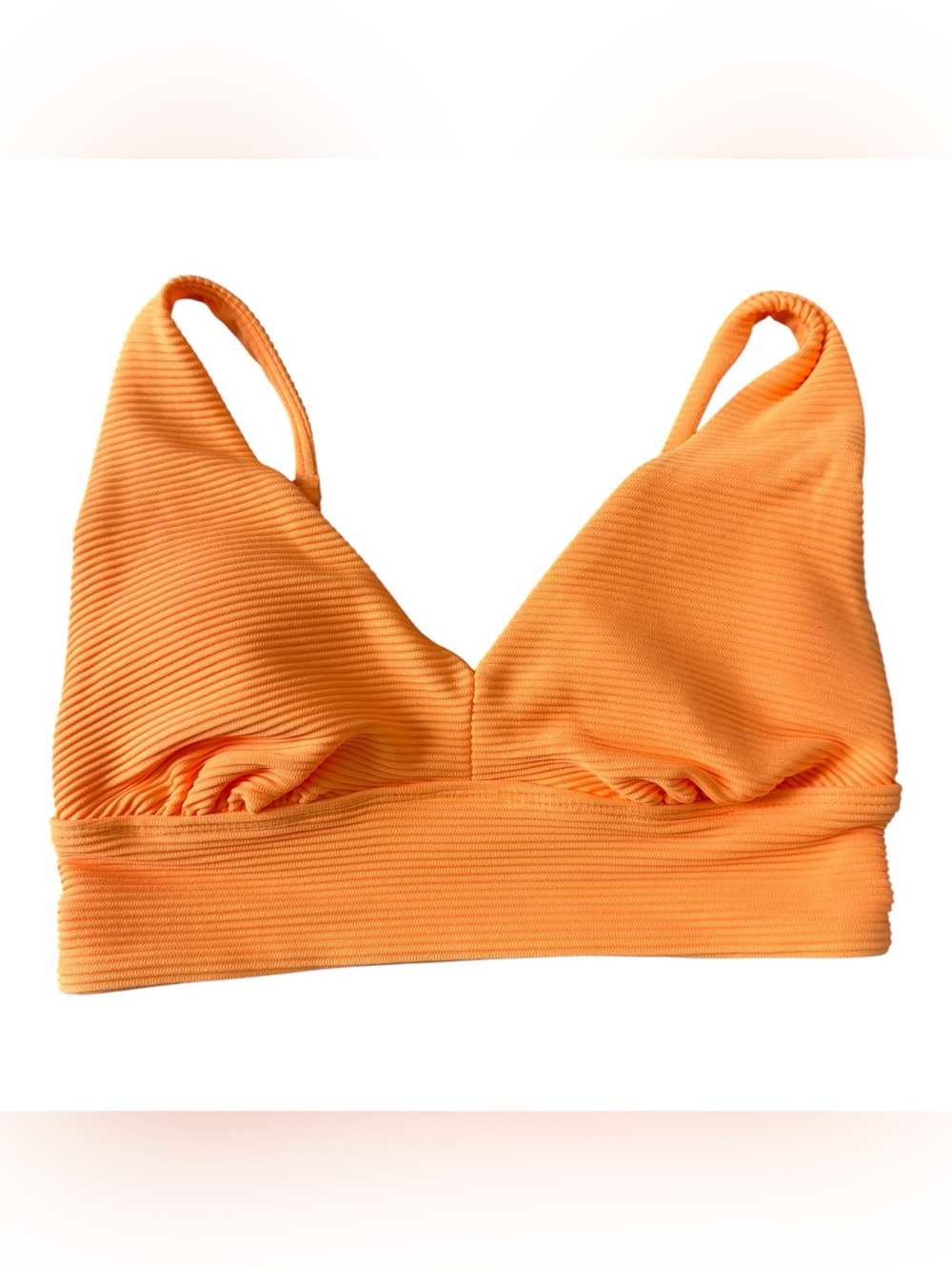 George Ribbed Bikini Top Womens XS Orange Halter NWT